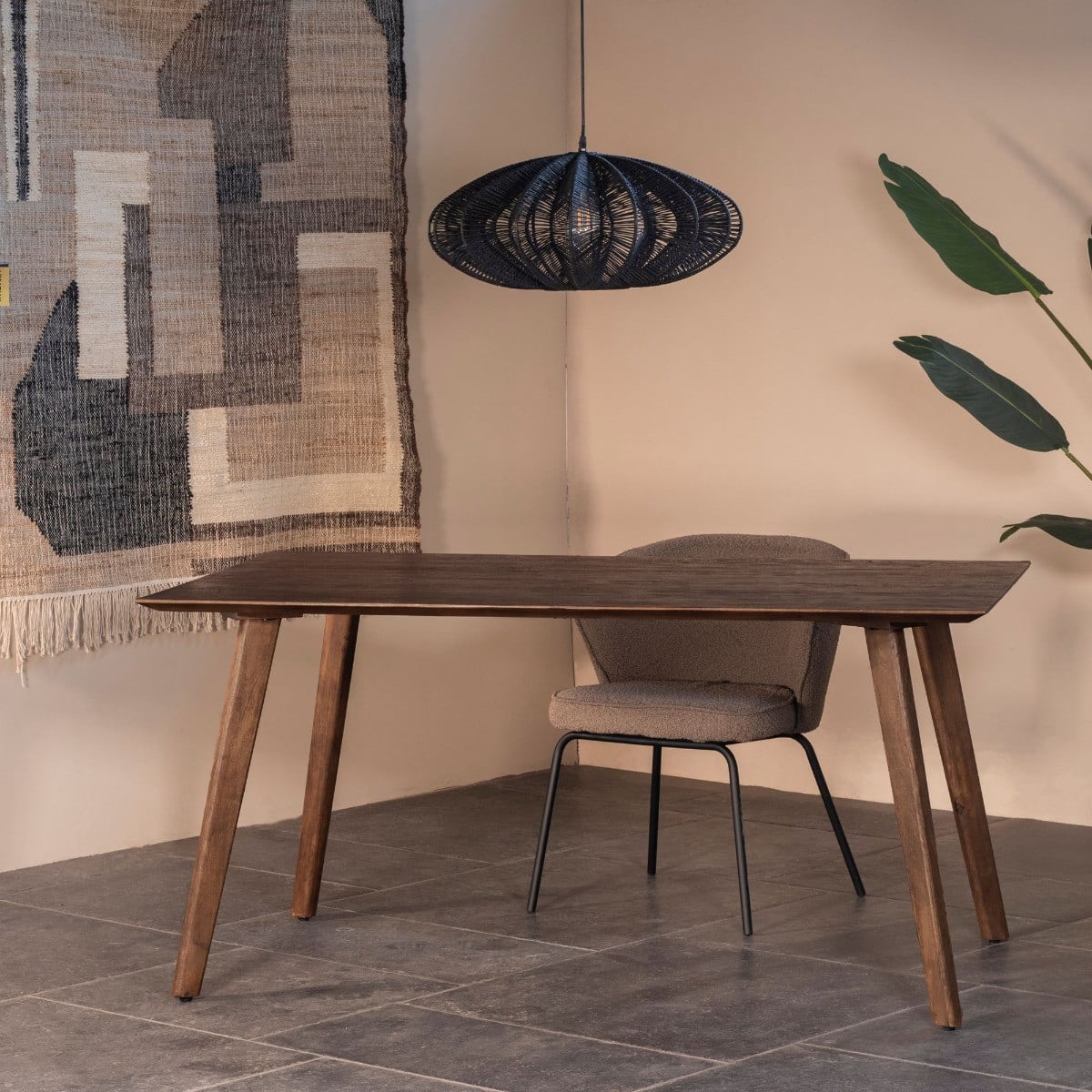Eettafel Oslo Mangohout Walnoot 160 cm - Giga Meubel