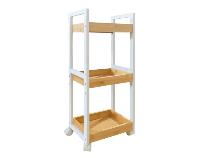 Relaxdays Bamboe wagen met 3 planken
