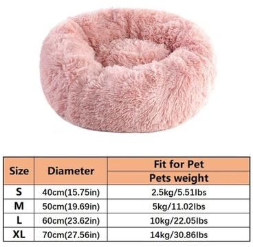 Inspire Essentials CloudCuddle Plush Donut Pet Bed Soft Faux Fur Sleeping Mat pink m(50x50cm)