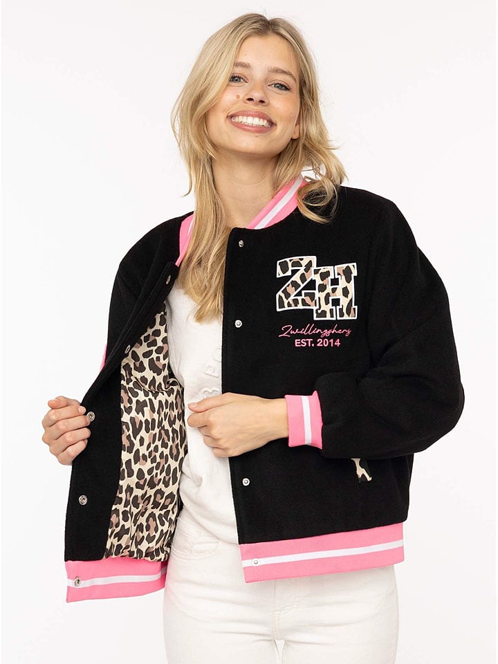 Zwillingsherz Blouson "College" in Schwarz - M