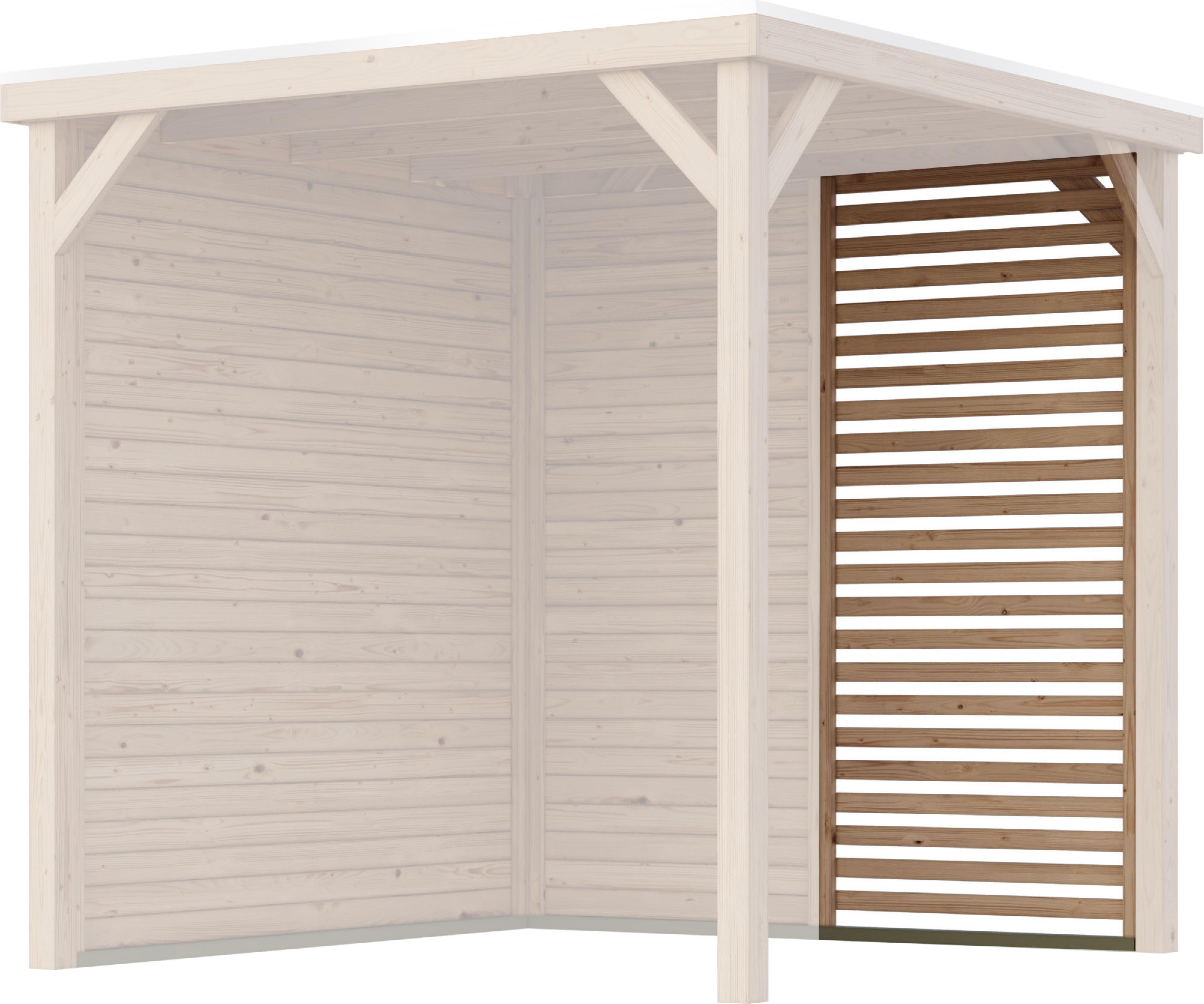 Karibu Lamellenwand halbe Breite für Pavillon Cubeco