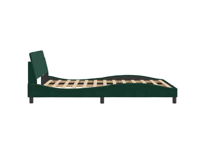 (Sale Christmas) Lit 2 places - 140x190 cm - Cadre de lit - Dover vert foncé 140x190 cm velours BB6374