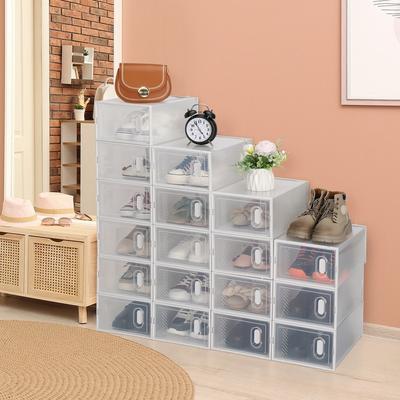 No Clear Plastic Stackable Shoe Storage Boxes (Set of 18/12/6 )