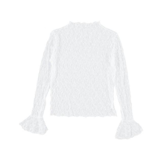 Turquoise Top lange mouw 24219 top kant
