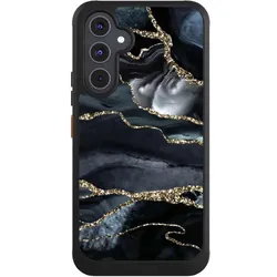 Nivocase Hülle für Samsung Galaxy A54 5G Handyhülle NIVOcore Case Schwarz Glitzer Look Marmor Trends (Samsung Galaxy A54 5G), Smartphone Hülle, Schwarz