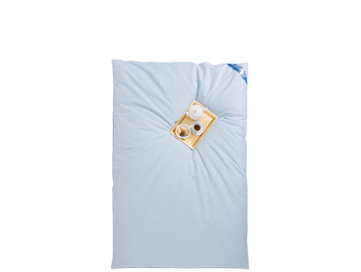 Federbettdecke RIBECO Leon , blau (saphirblau), B:135cm L:200cm, Bezug: 100% Baumwolle. Füllung: 80% Federn, 20% Daunen, Bettdecken, Federbettdecke, Ballonbettdecke der Klassiker
