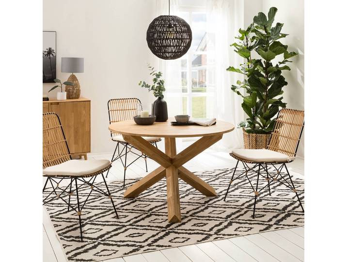 Esstisch Tinn Ø 120cm Braun/Eiche