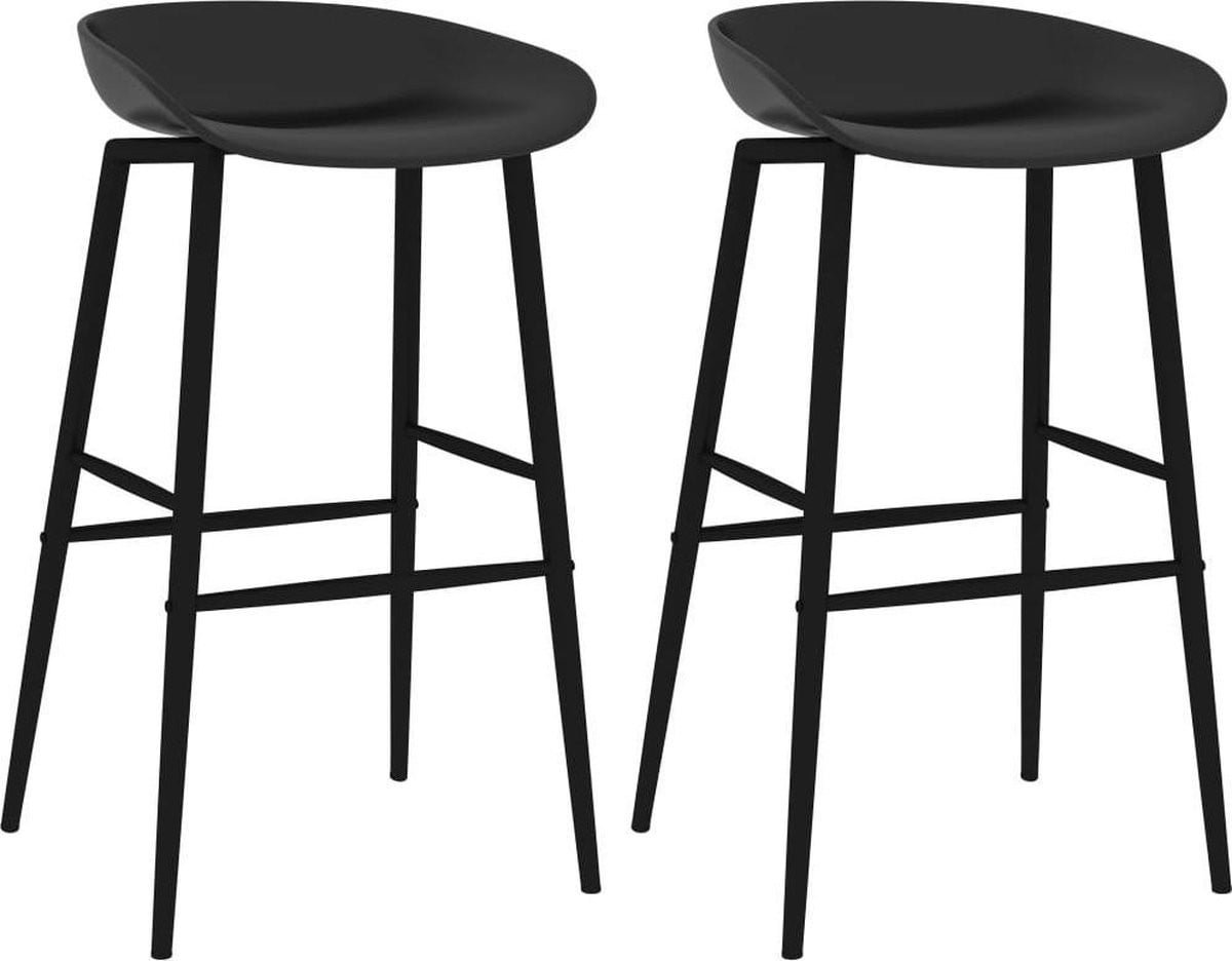 vidaXL Barstoelen - 2 stuks - zwart