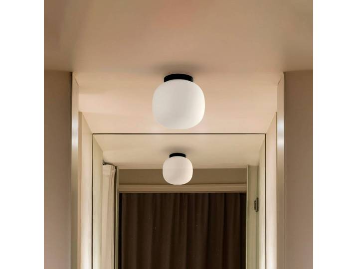 FARO BARCELONA Deckenleuchte Amelia, dimmbar, schwarz, für Badezimmer, Glas, Modern