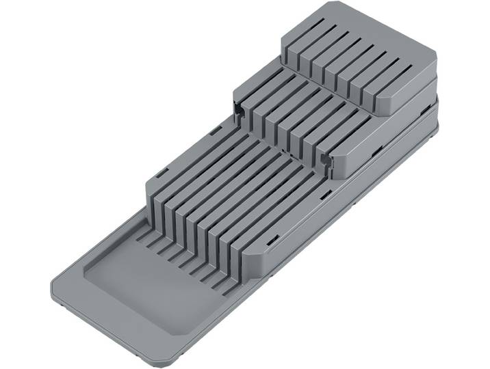 Besteckhalter METALTEX Blade-Fit , grau, B:14cm H:11cm T:41cm, Kunststoff, Besteckkörbe, Besteckhalter, Kunststoff, rutschfeste Füße, individuell verwendbar