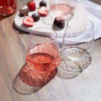 Libbey Hammered Base All-Purpose Stemless Wine Glass, 17.75-ounce, Set of 8 - Set of 8