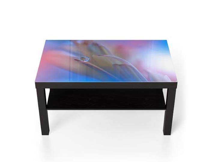 DEQORI Glastisch schwarz groß 90x50 cm Motiv Reine Harmonie ausgefallener Beistelltisch aus Glas Hochglanz Couchtisch fürs Wohnzimmer moderner Couch Tisch mit Design