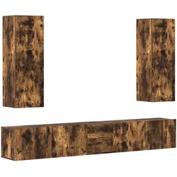 vidaXL 5-tlg. TV-Schrank-Set Räuchereiche Holzwerkstoff