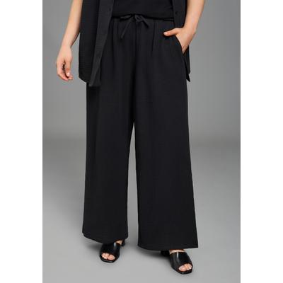 Schlupfhose LAURA SCOTT CURVE "Große Größen", Damen, Gr. 50, N-Gr, schwarz, Obermaterial: 100% Baumwolle, unifarben, lang, Hosen Schlupfhose, mit bequemem Komfortbund