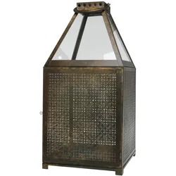Chic Antique Eisen Laterne mit Glasdach, H66/L32/B32 cm