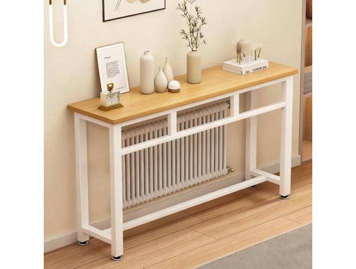 JCSRYD Regal Über Dem Heizkörperverkleidung – Moderner Schmaler Tisch Hinter Dem Sofa – Langer Tisch für Flur und Eingangsbereich – Schwebende Regale(White,100 * 20cm/39 * 8in)