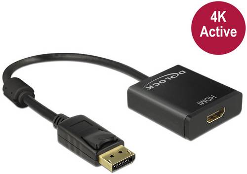DeLOCK Adapterkabel DisplayPort 1.2 Stecker auf HDMI Buchse schwarz 4K Aktiv