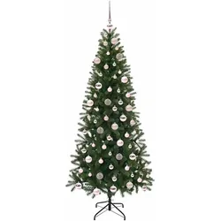 vidaXL, Weihnachtsbaum, Kim (mit LEDs und pinken Kugeln) (180 cm)