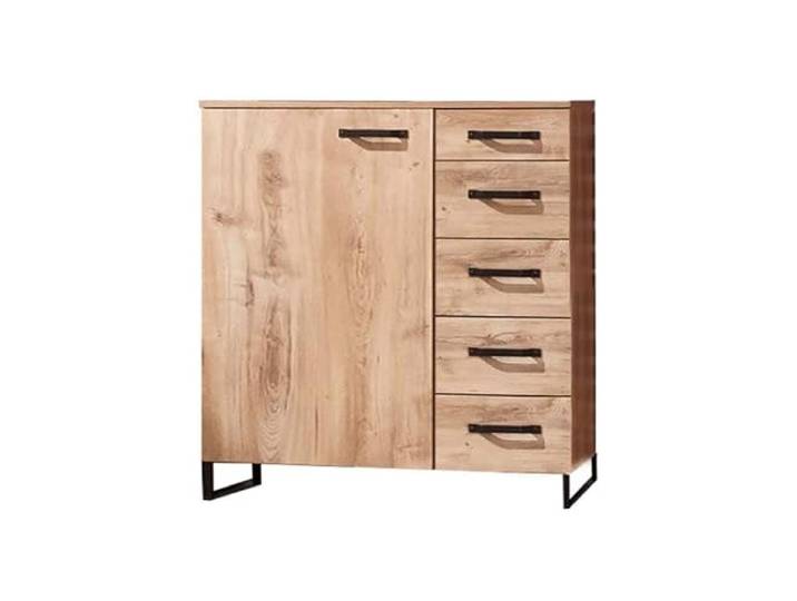 Froschkönig24 Detroit Sideboard Anrichte Sideboard Plankeneiche/Schwarz