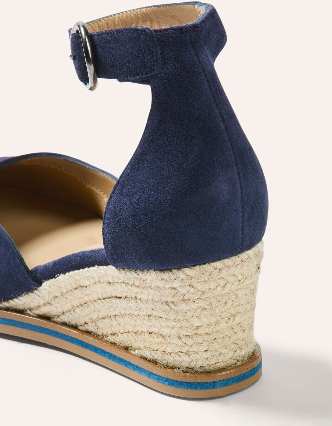 Walbusch Bast Sandale Supersoft, noch offen: Größenlauf, Farbe Blau, 40, Made in Spanien hochwertige Materialien Damen