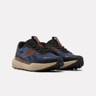 Walkingschuh REEBOK "REEBOK BASE TRAIL LOW", Herren, Gr. 42,5, blau (batik blau, schwarz, formal braun), Synthetik, Textil, Schuhe Walkingschuh