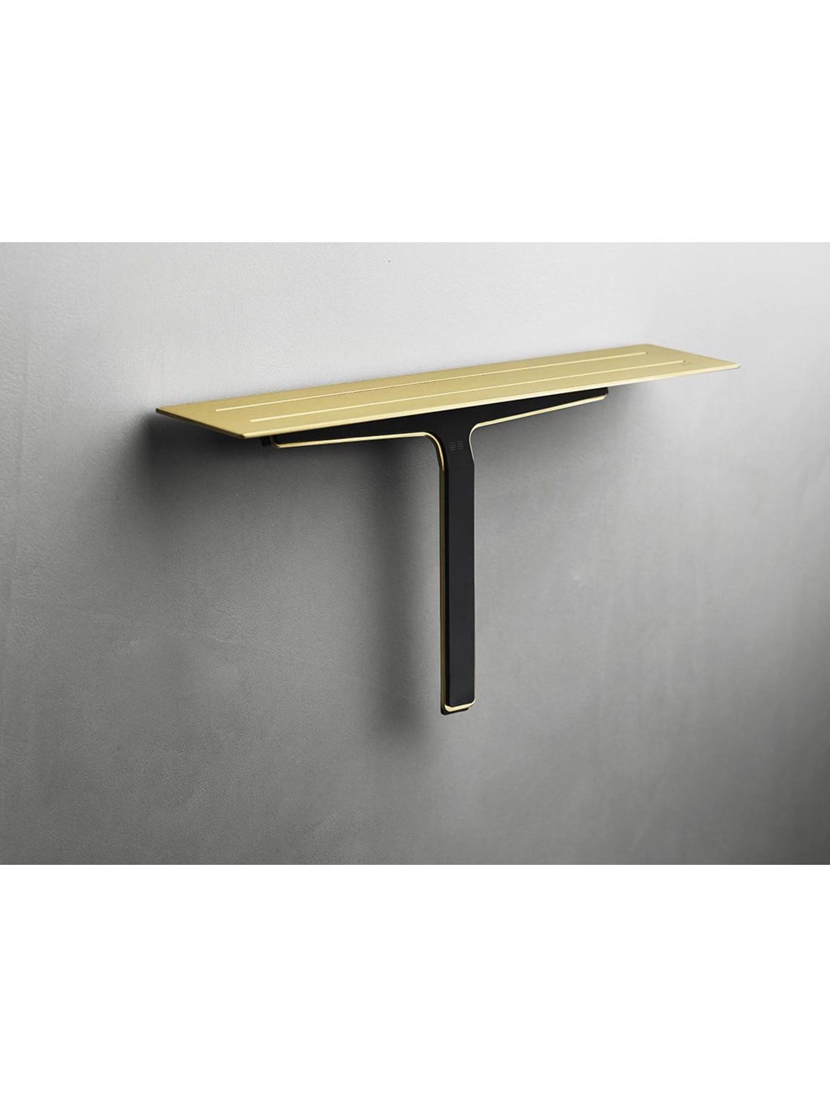 Unidrain Reframe Collection soap shelf and shower wiper Brass