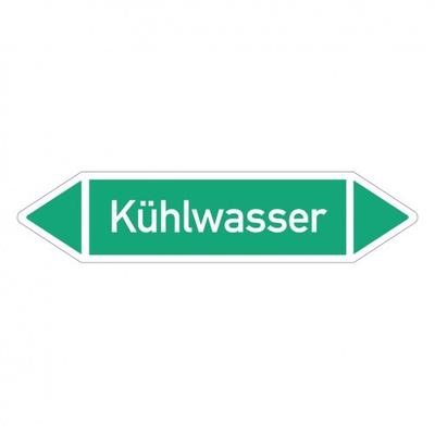 Aufkleber I RKZ-Etikett Kühlwasser,DIN 2403,grün/weiß,ab Ø 90mm,440x100mm,2/Bogen