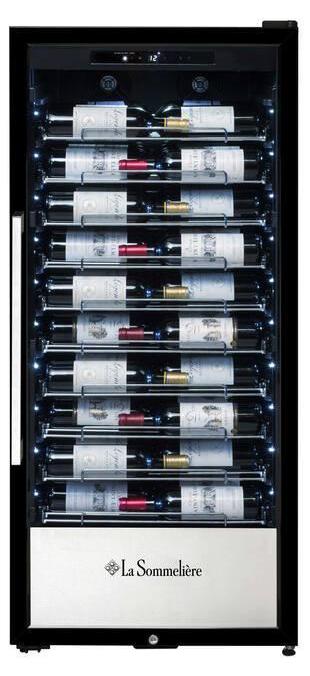 La Sommelière PRO110N, Thermoelektrische Weinkühler, Freistehend, 107 Flasche(n), 80 W, G, Edelstahl