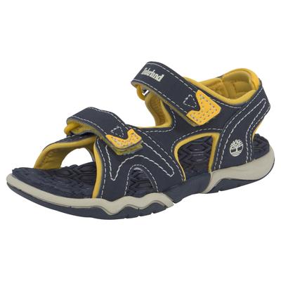 Sandale TIMBERLAND "ADVENTURE SEEKER - BACKSTRAP SANDAL", Mädchen, Gr. 28, blau (navy, gelb), Textil, Schuhe Sandale, mit Klettverschluss