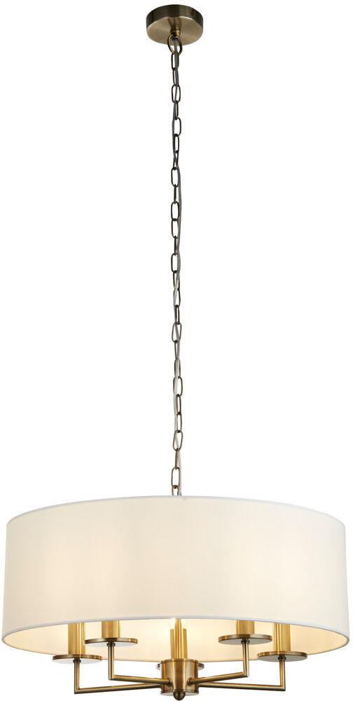Fairmont Park Clearwater 5 - Light Shaded Chandelier Plated Satin 31cm H X 55cm W X 55cm D