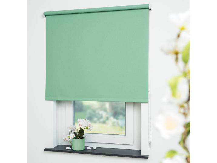 Seitenzugrollo LIEDECO Uni Gr. 7, grün (blattgrün), B:142cm H:180cm, Polyester, Rollos, Seitenzugrollo