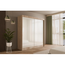 KLEIDERSCHRANK PEKA - 200 cm - Sonoma Eiche|Weiß