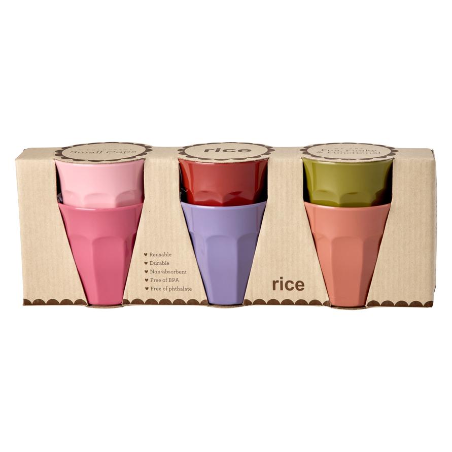 Rice - Melamine Cups - Assorted Solid Colors - Small - 160 ml (MELCU-6ZSAW26)