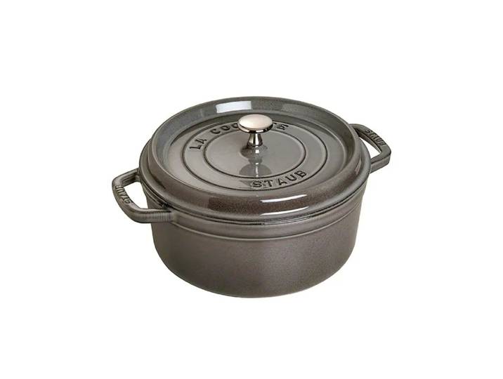 STAUB Staub runder Topf aus Gusseisen 5,2 l Grau