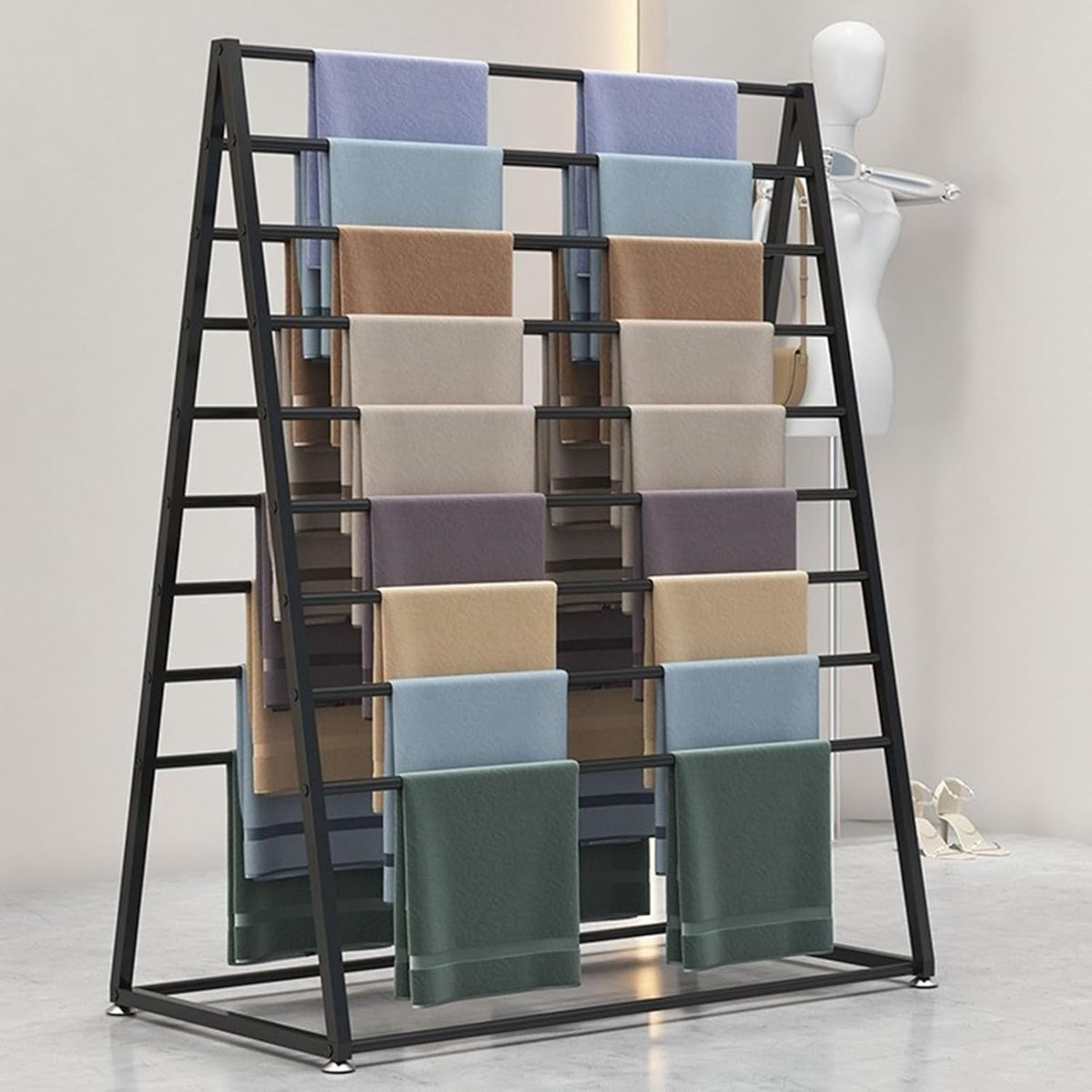 Zwart Metalen Display Stand - Meerlagig Dubbelzijdig Accessoire Rek voor Winkel Display - Tot 120 cm