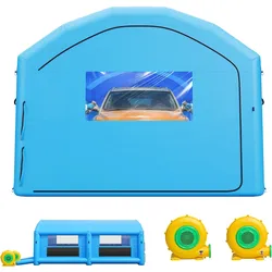 VEVOR Aufblasbare Lackierkabine 8x4,5x3 m Spritzkabine Lackierzelt Blau, mit 750-W- & 950-W-Gebläsen Aktivkohlefiltration Gewölbtem Dach für Pickups & Kleine Schnellboote Tragbar