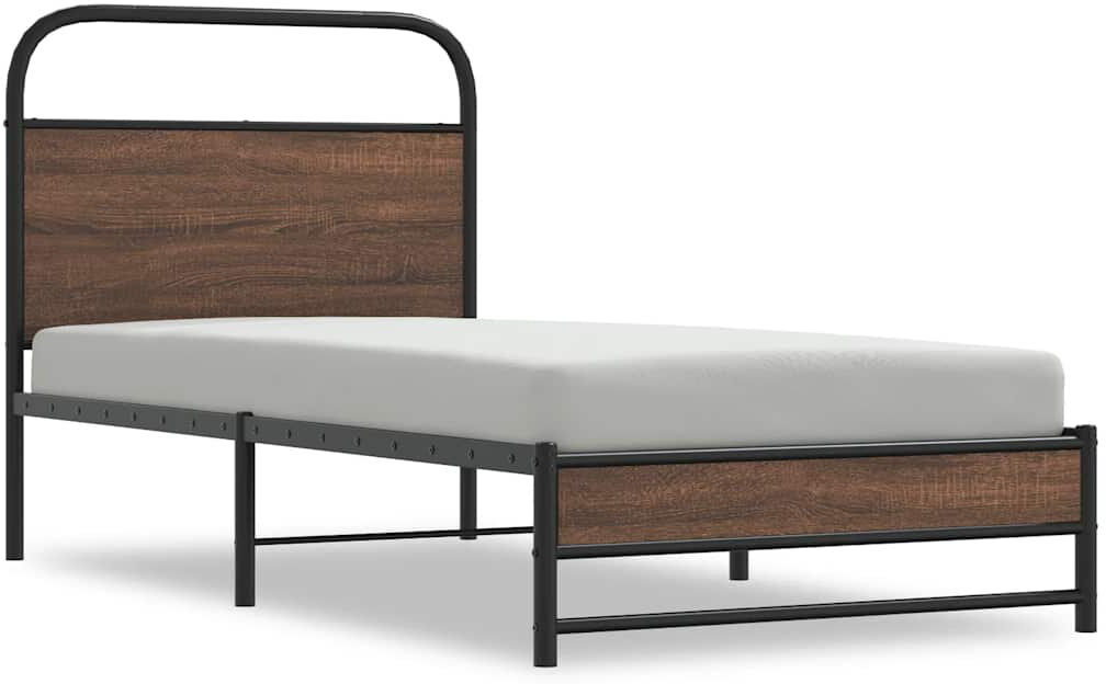 Borough Wharf Alterick Bed Frame Brown Oak 107 x 203 cm