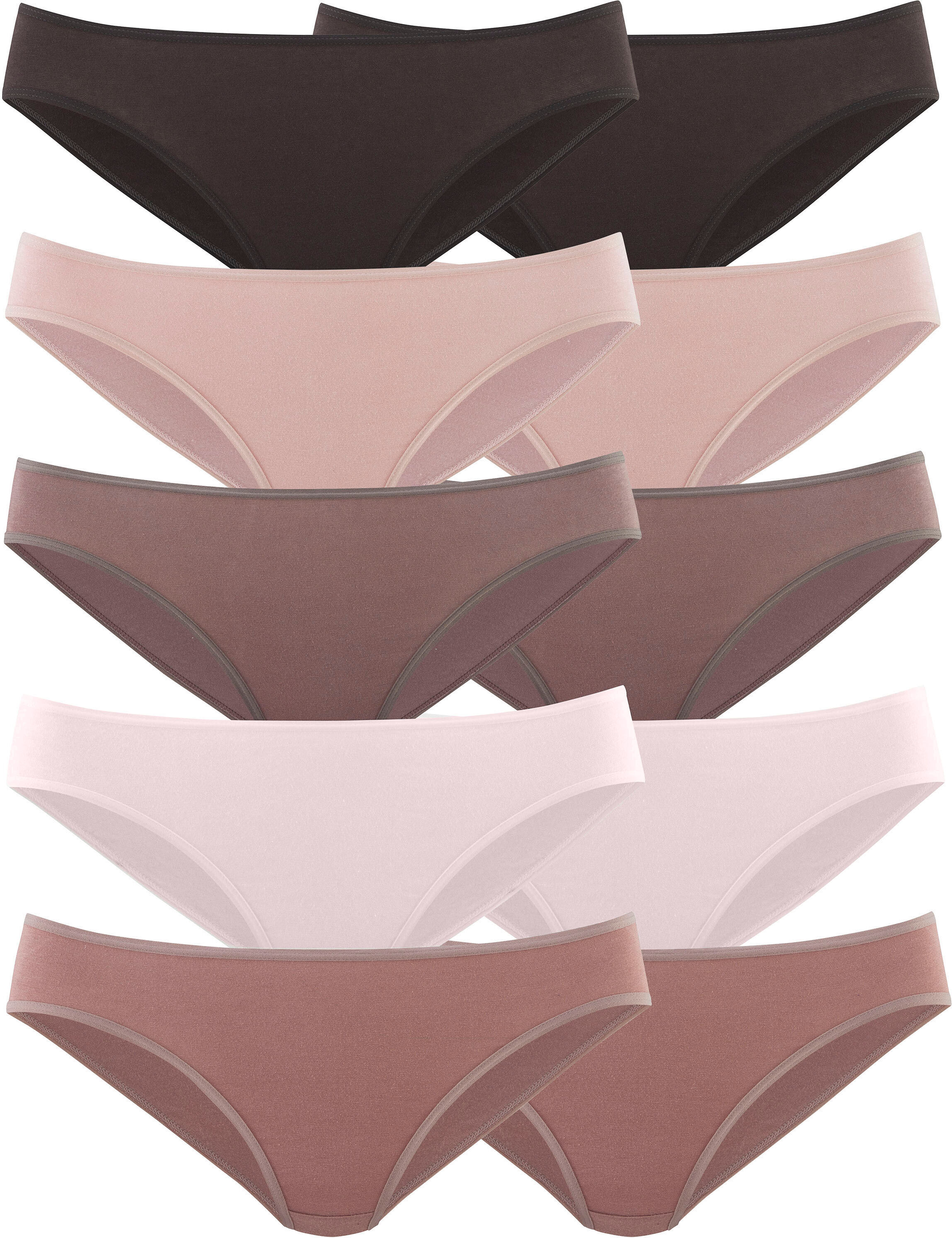 petite fleur by Lascana 10er-Pack, aus elastischer Baumwolle natur 40/42, Single Jersey