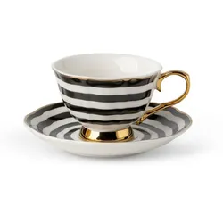 Espressotasse Jessica 2tlg. Porzellan Schwarz, Weiß Schwarz / S (Small)