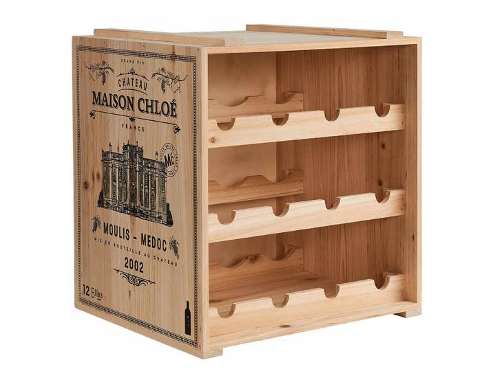 Butlers Weinregal Vinothek, Beige, Holz, 32x39x36 cm, Weinregale