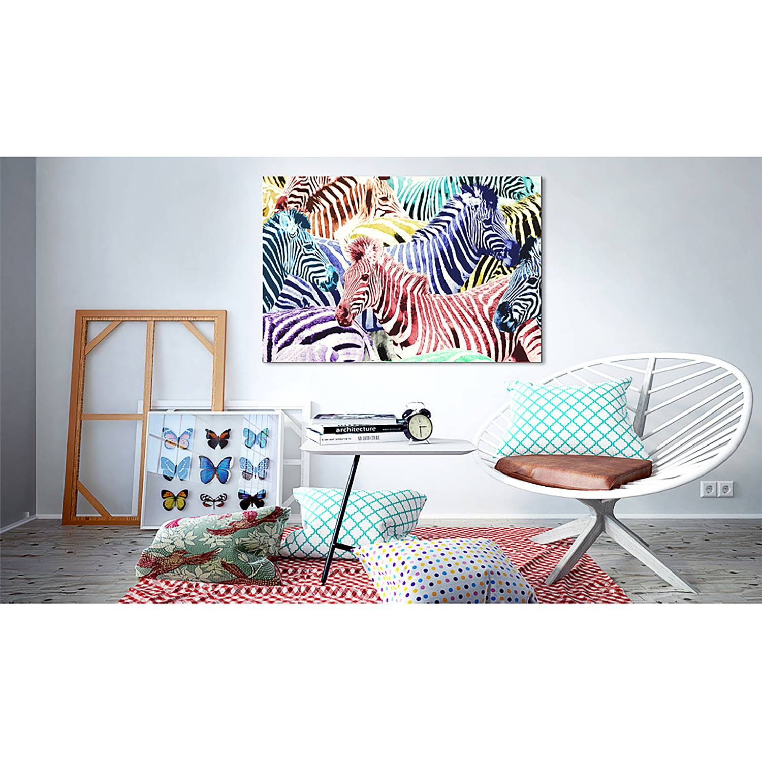 home24 A little bit of Optimism abstracte wanddecoratie linnen, meerdere kleuren, 60 x 40 cm