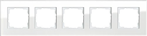 Gira Esprit Afdekframe 021512, 5-voudig, Glas, Wit