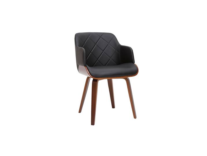 Chaise design noir et bois foncé LUCIEN