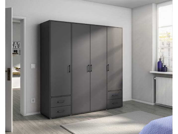 Drehtürenschrank Voyager 187cm Grau/Graumetallic Comfort