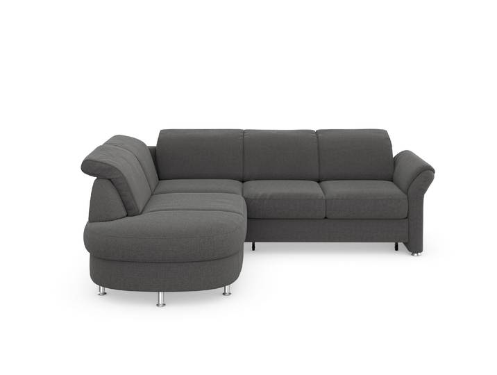 Ecksofa, Webstoff, Grau, 250×212 cm, Mit Bettfunktion & Bettkasten, Sit & More