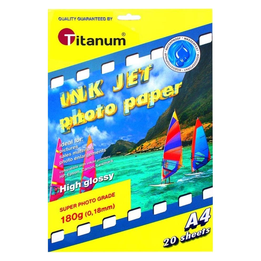 Titanum Fotopapier für Drucker A4 (397894) (180 g/m², A4, 20 Stk.) (35512834)