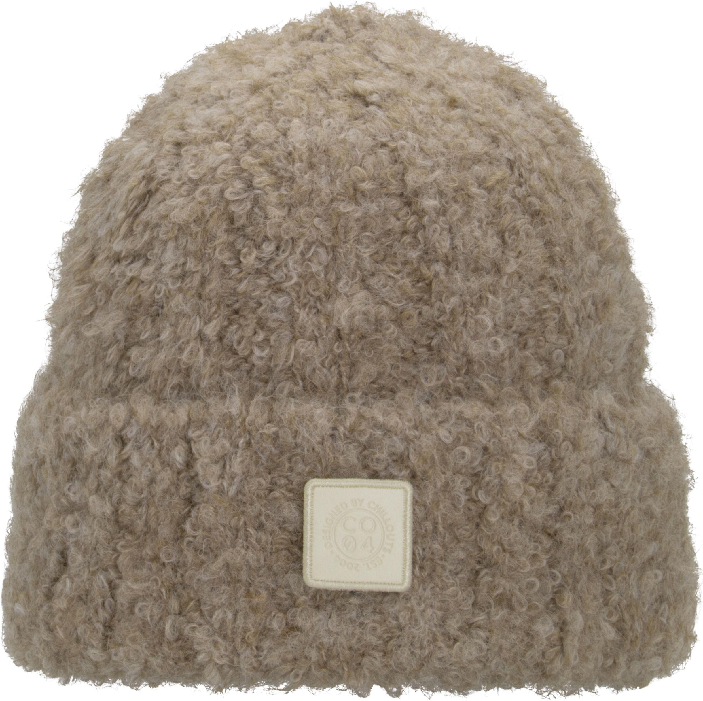 Strickmütze CHILLOUTS "Frauke Hat", Damen, beige, Grobstrick, Kunstfaser, Mützen Strickmütze, Mit breitem Umschlag beige Einheitsgröße