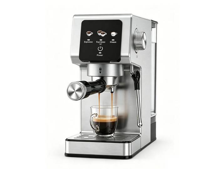 Topcony Espressomaschine 20 bar 1300 W Siebträgermaschine mit Milchaufschäumer, Touchscreen, für Espresso, Cappuccino & Latte Macchiato für Zuhause
