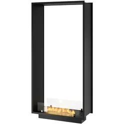 SOLOLED Bioethanol-Kamin 2Side 1600 Slim Vert Einbau mit zwei Fronten - Mattschwarz, mit Glas, 1,2L Brenner, Modernes Design