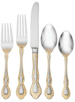Oneida Golden Mandolina 45 Piece Fine Flatware Set, Service For 8